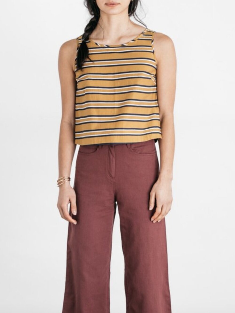 Bridge & Burn Meridian Striped Linen Tank Top Size Small - Picture 11 of 12